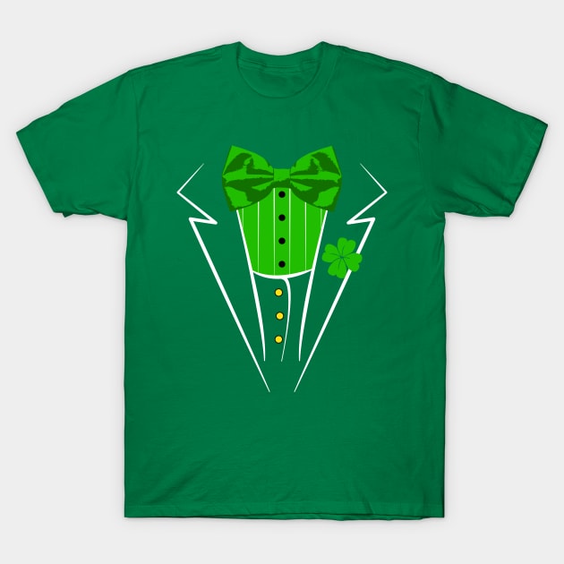 Saint Patrick's Day Irish Funny Tuxedo Costume Pub T-Shirt by PugSwagClothing